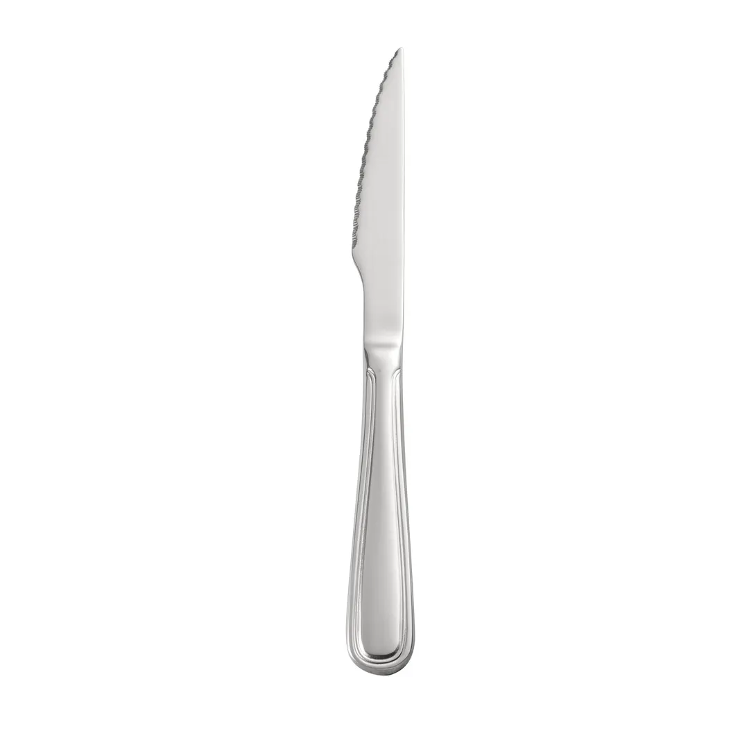 CAC China 8002-13 Steak Knife, 8-7/8"L Pointed Tip, 18/8 Stainless Steel One-Piece Handle - 1 Dozen