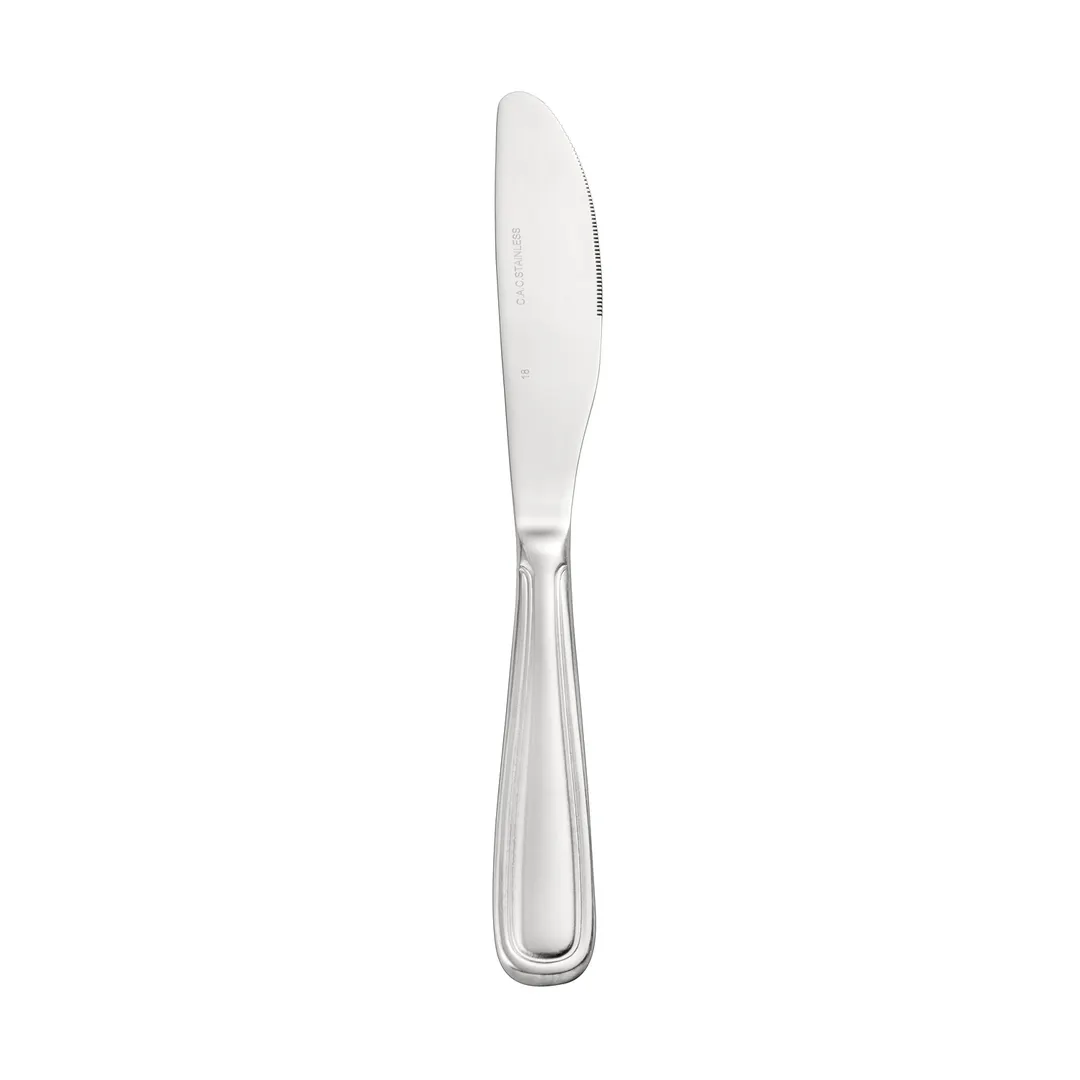 CAC China 8002-15 Dinner Knife, 9-3/4" Length, Solid Handle, 18/8 Stainless Steel - 1 Dozen
