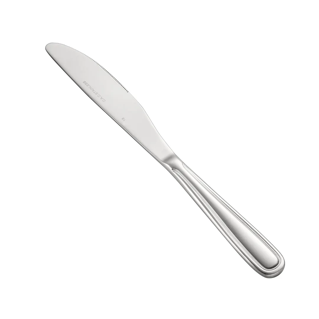 CAC China 8002-15 Dinner Knife, 9-3/4" Length, Solid Handle, 18/8 Stainless Steel - 1 Dozen
