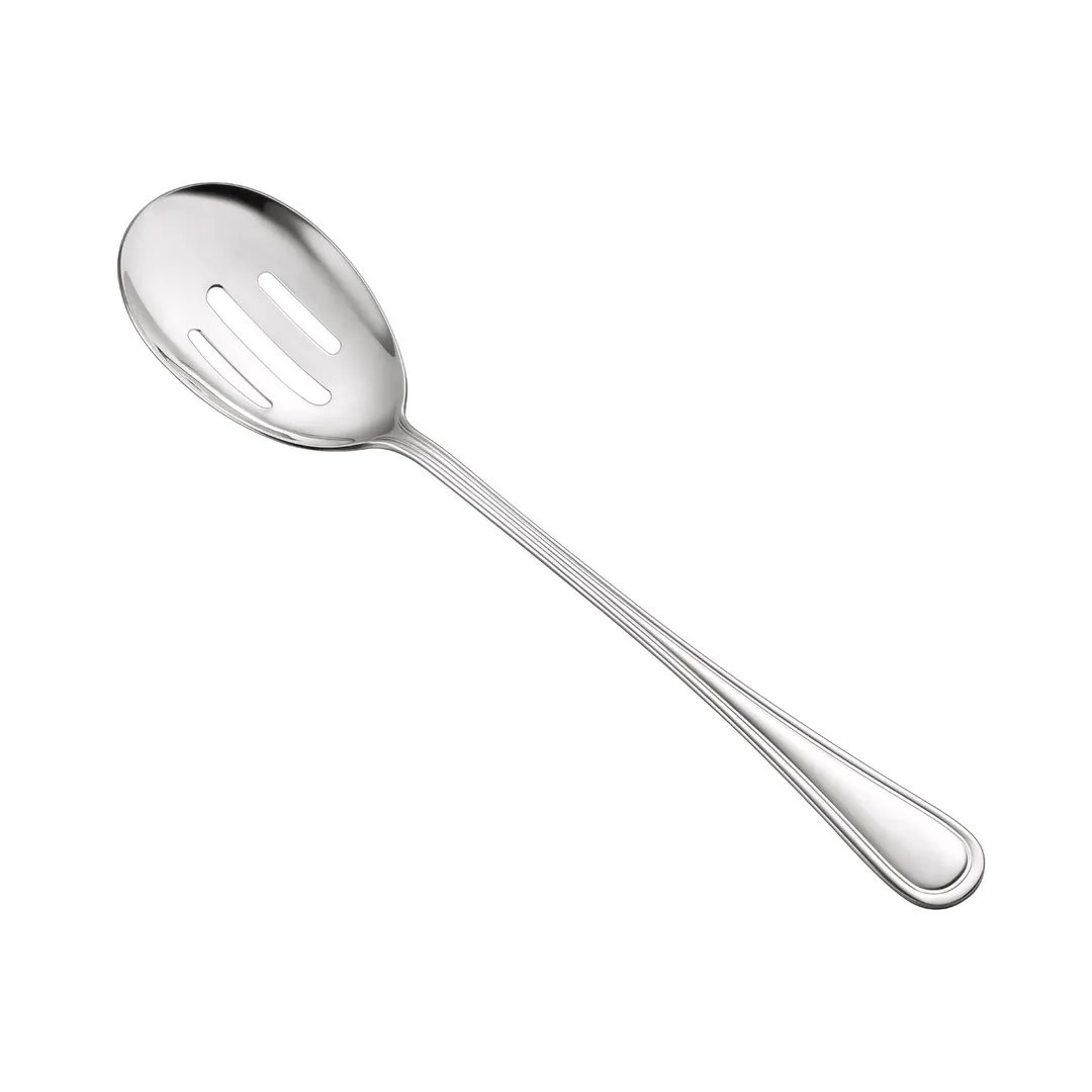 CAC China 8002-20 Elite Slotted Serving Spoon, 11" Long, Weight, 18/8 Stainless Steel - 1 Dozen