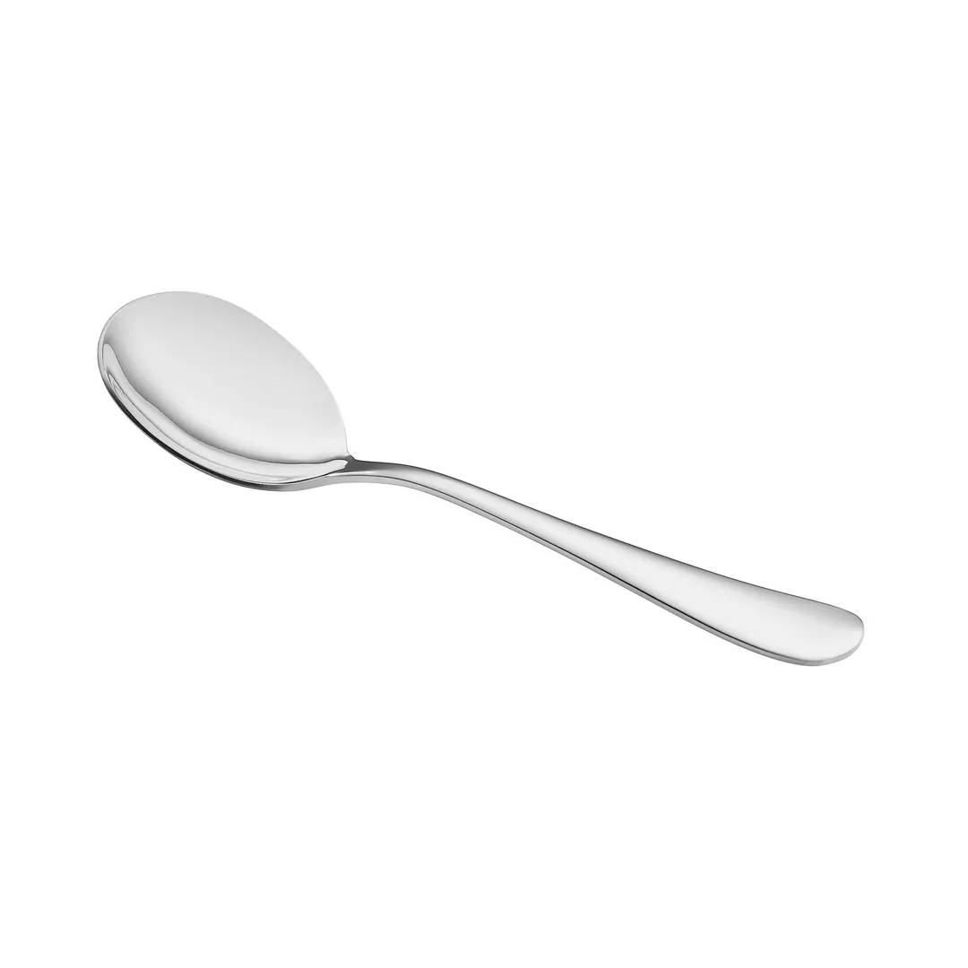 CAC China 8003-04 Noble Soup Bouillon Spoon, 7" Length, Extra Heavy, 18/8 Stainless Steel - 1 Dozen