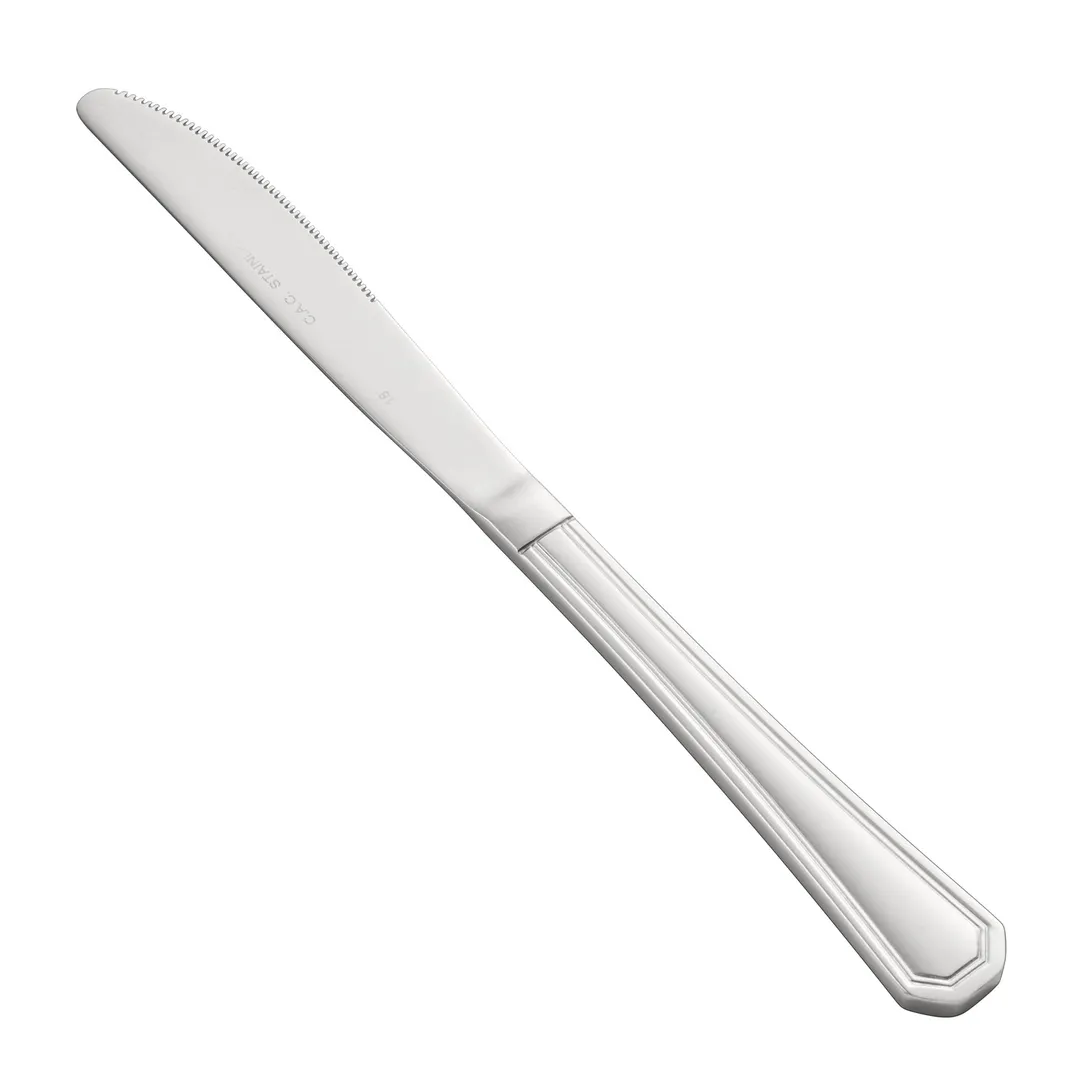 CAC China 8006-08 Lux Dinner Knife 9-1/4" Length Heavy Solid Handle 18/8 Stainless Steel - 1 Dozen