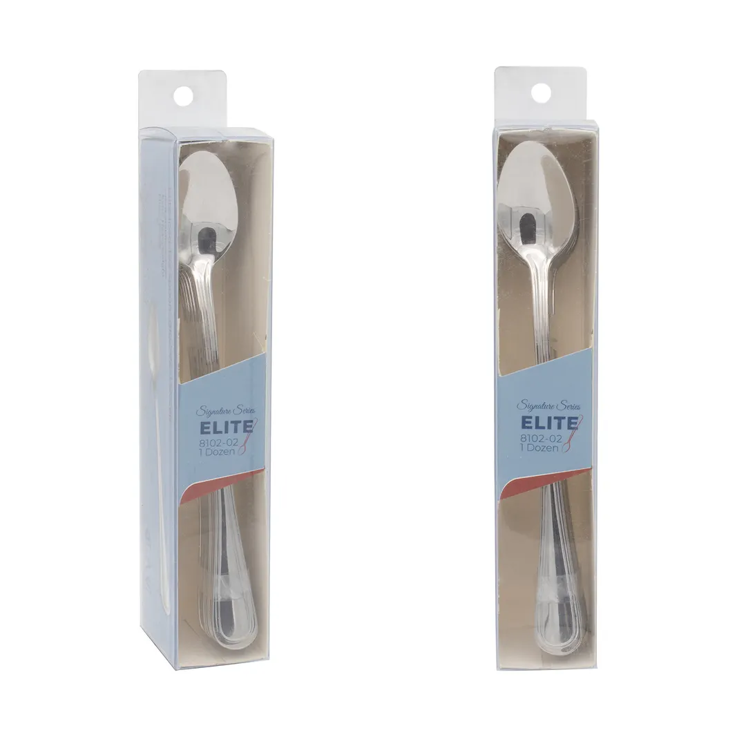 CAC China 8102-02 Elite CPK Iced Tea Spoon, 7 3/8" Extra Heavy Duty, 18/8 Stainless Steel - 1 Dozen