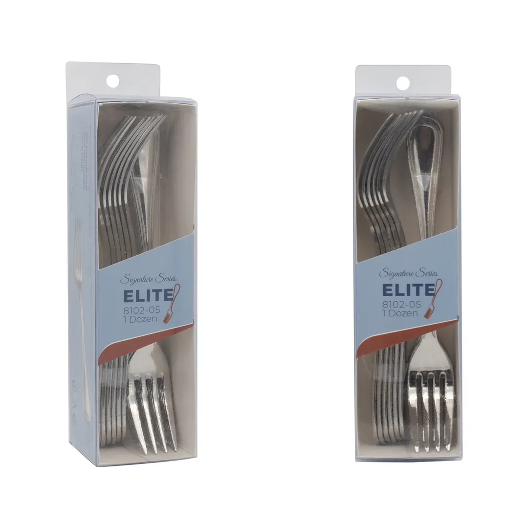 CAC China 8102-05 Elite CPK Dinner Fork, 7¼" Length, Heavy Weight, 18/8 Stainless Steel - 1 Dozen
