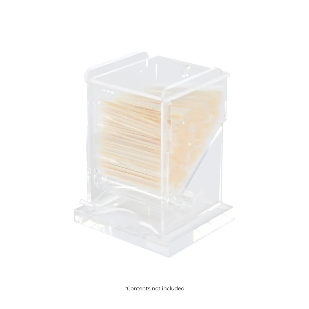 CAC China ACTP-8 Toothpick Holder Dispenser, 3-1/4" W x 3" D x 5" H Clear Acrylic, BPA Free