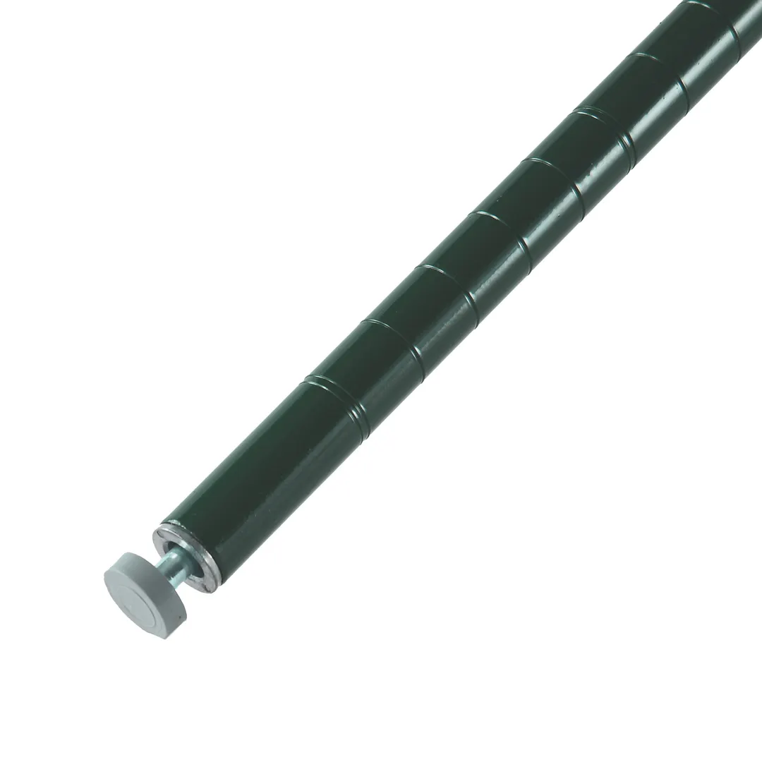 CAC China AECP-63 63in. Wire Shelving Post with Non-Skid Adjustable Foot, Epoxy Coated Green Metal, NSF