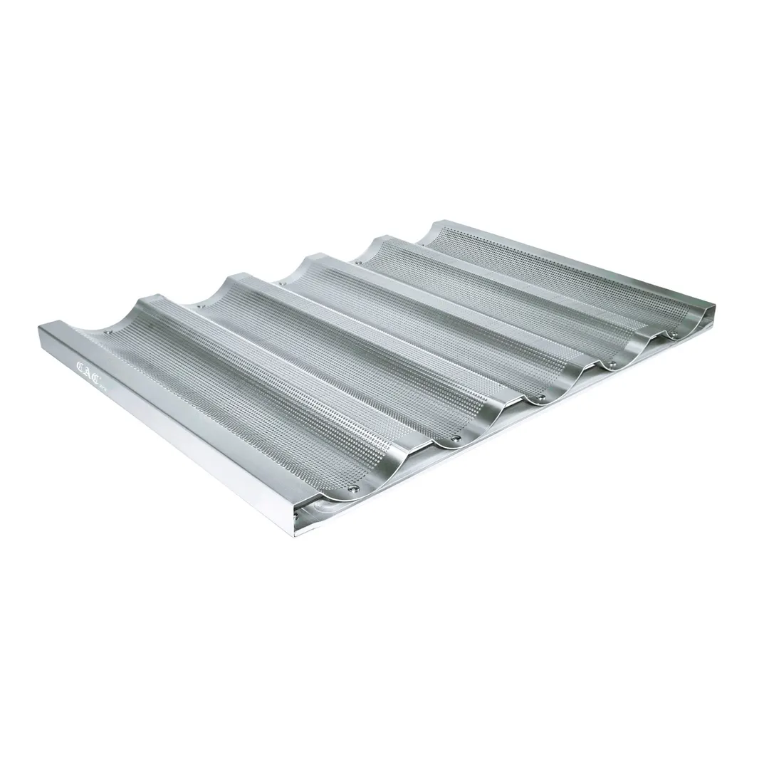 CAC China ALBP-5W French Baguette Pan, 5 Slot, 18" x 26", Perforated, Non-Stick, Aluminum