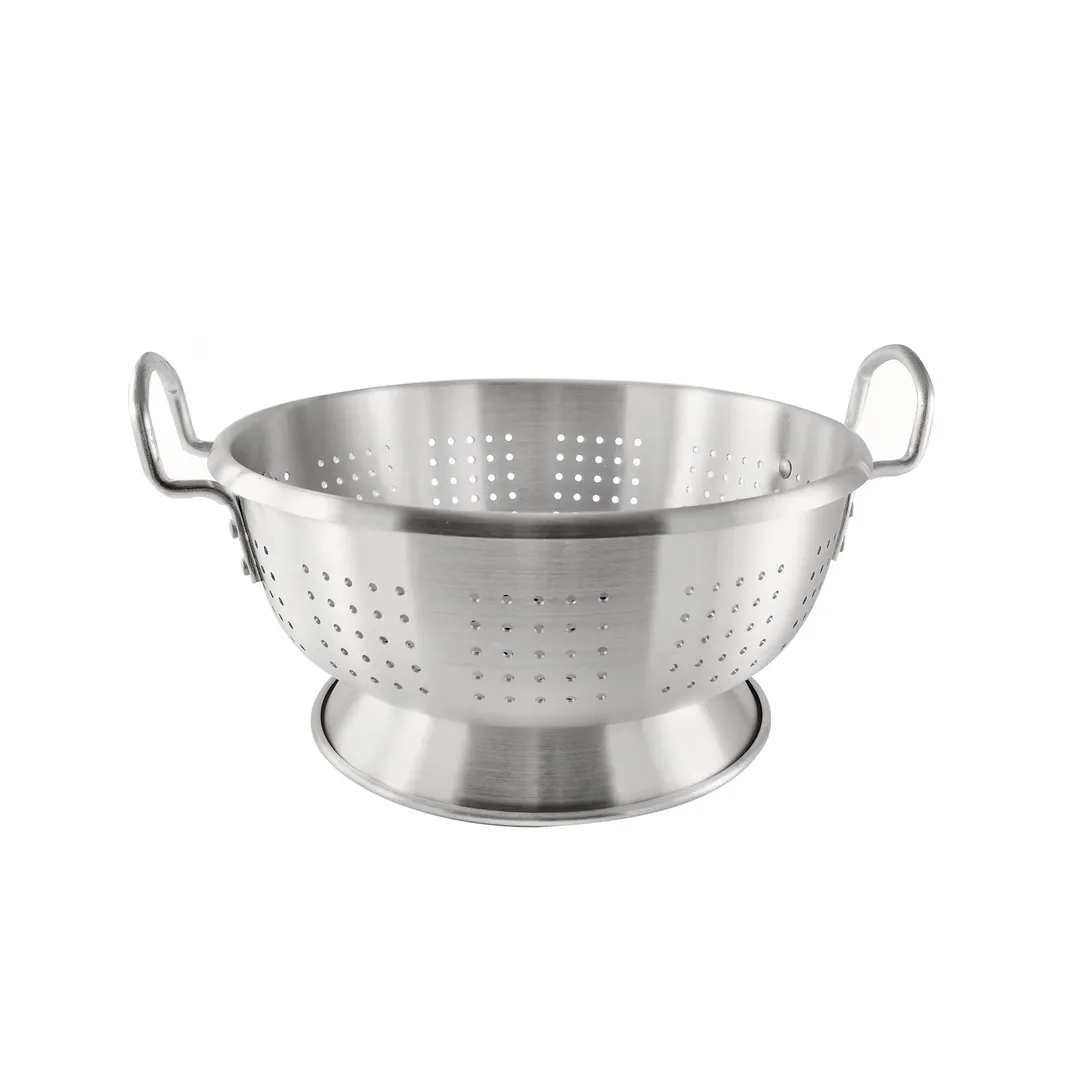 CAC China ALCL-12SL Colander, 12 qt., 15" dia., Round, Loop-Handles, Footed, Aluminum