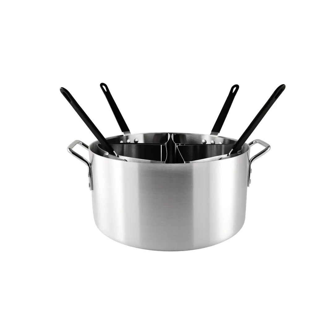 CAC China ALPC-20ST Pasta Cooker Set, 20 qt Aluminum Pot with 4 Inserts, Handles - Set