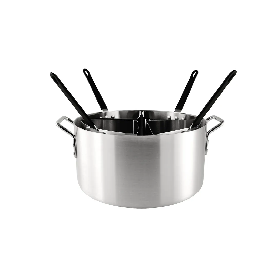 CAC China ALPC-20ST Pasta Cooker Set, 20 qt Aluminum Pot with 4 Inserts, Handles - Set