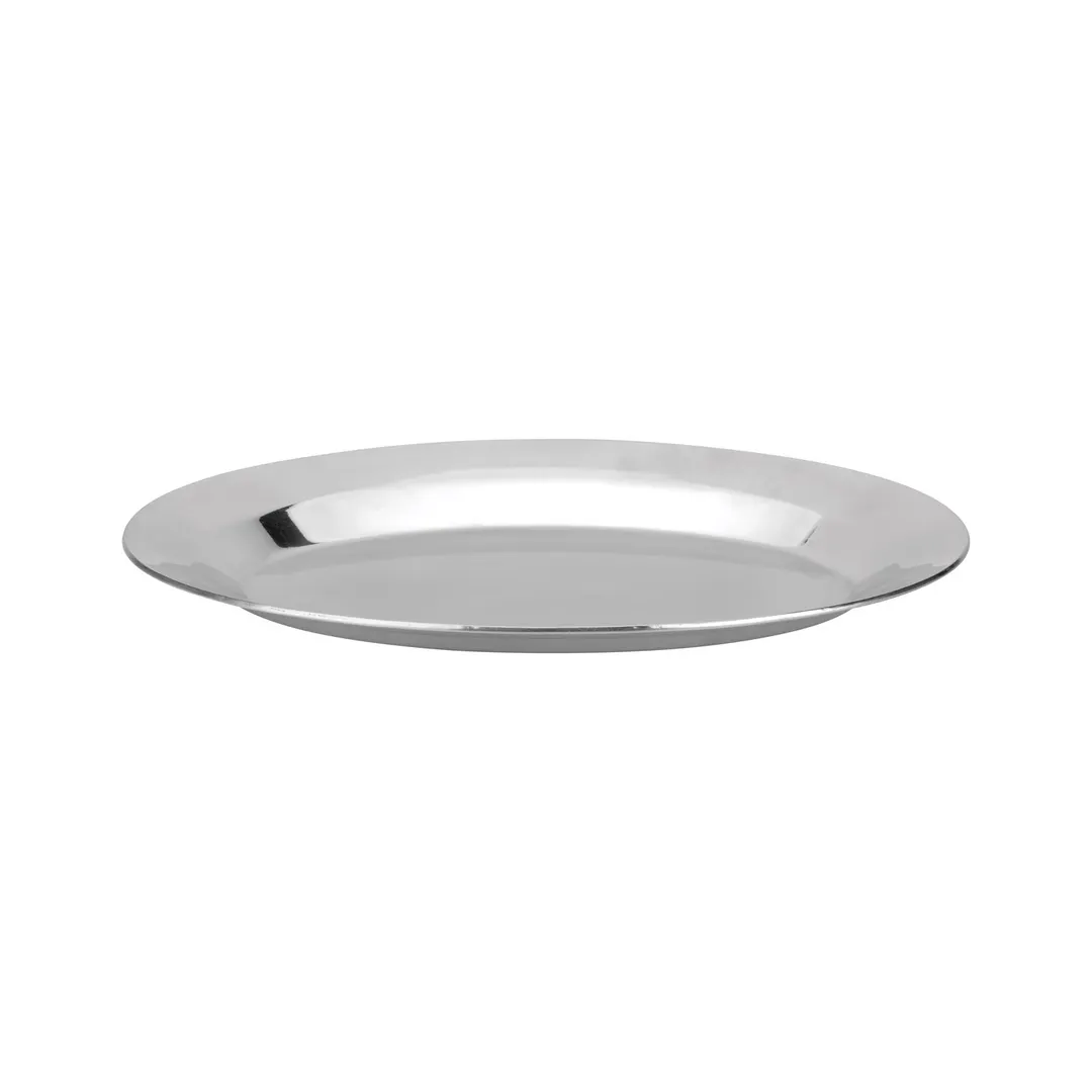 CAC China ALPL-10-OV Oval Platter, 10½" Long, Aluminum Metal Serving Tray for Dinnerware