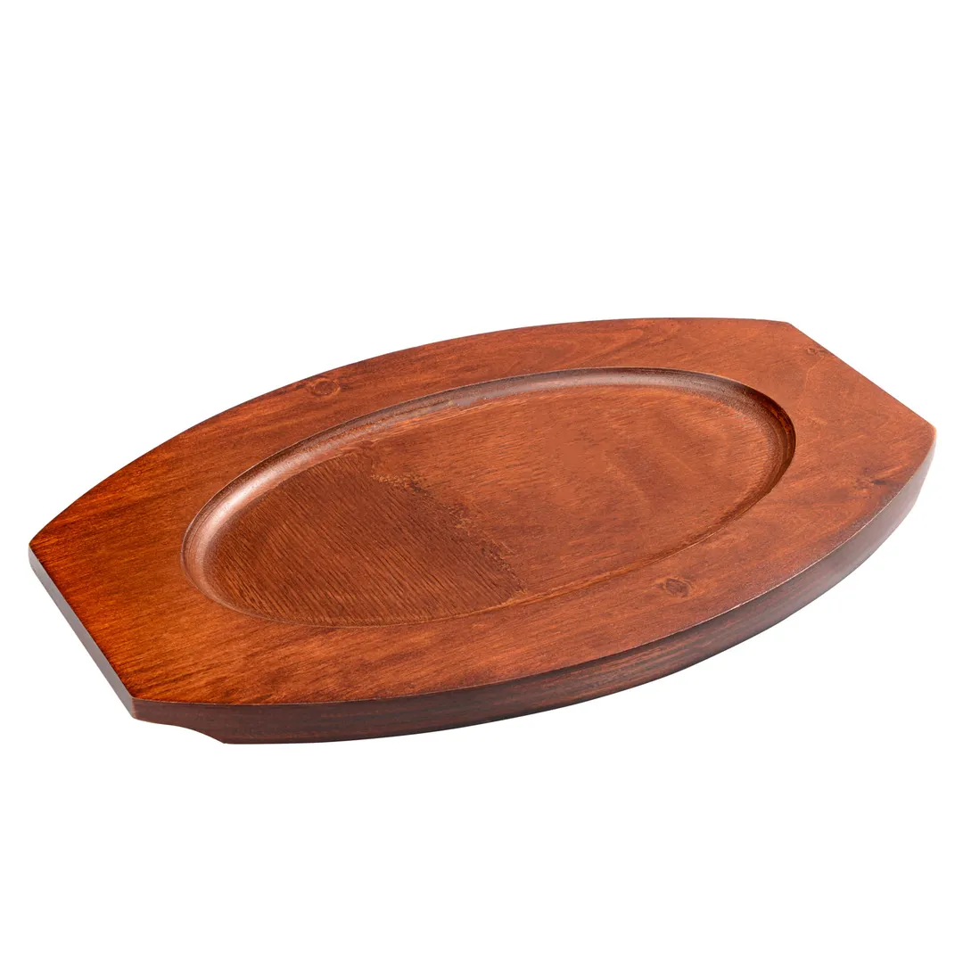 CAC China ALPL-10-UW Oval Wooden Underliner for 10" Platter, 10‑3/4" Size, Fits Servingware