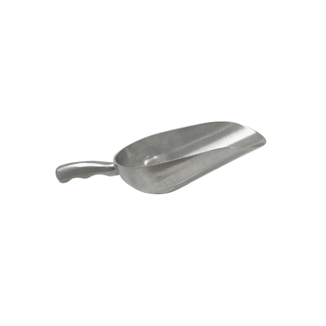 CAC China ALSC-12 Scoop, 12 oz., Curved Handle, Aluminum, NSF - Hand Wash Only