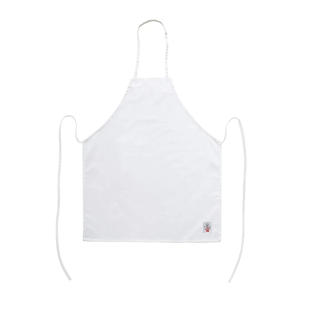 CAC China APBB-1W Chef's Pride Bib Apron, 26"W x 33"L, White, 65/35 Poly/Cotton
