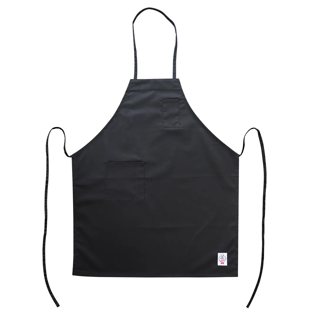 CAC China APBB-2BK Bib Apron, 26"W x 33"L, Black, Poly/Cotton, 2 Pockets