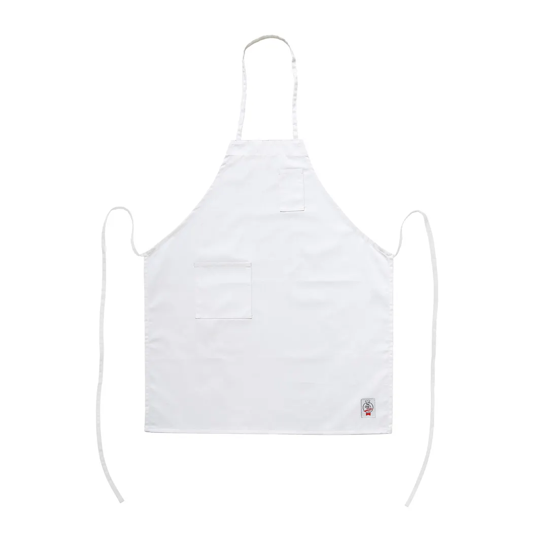 CAC China APBB-2WT Bib Apron, 26"W x 33"L, White, Poly/Cotton, 2 Pockets