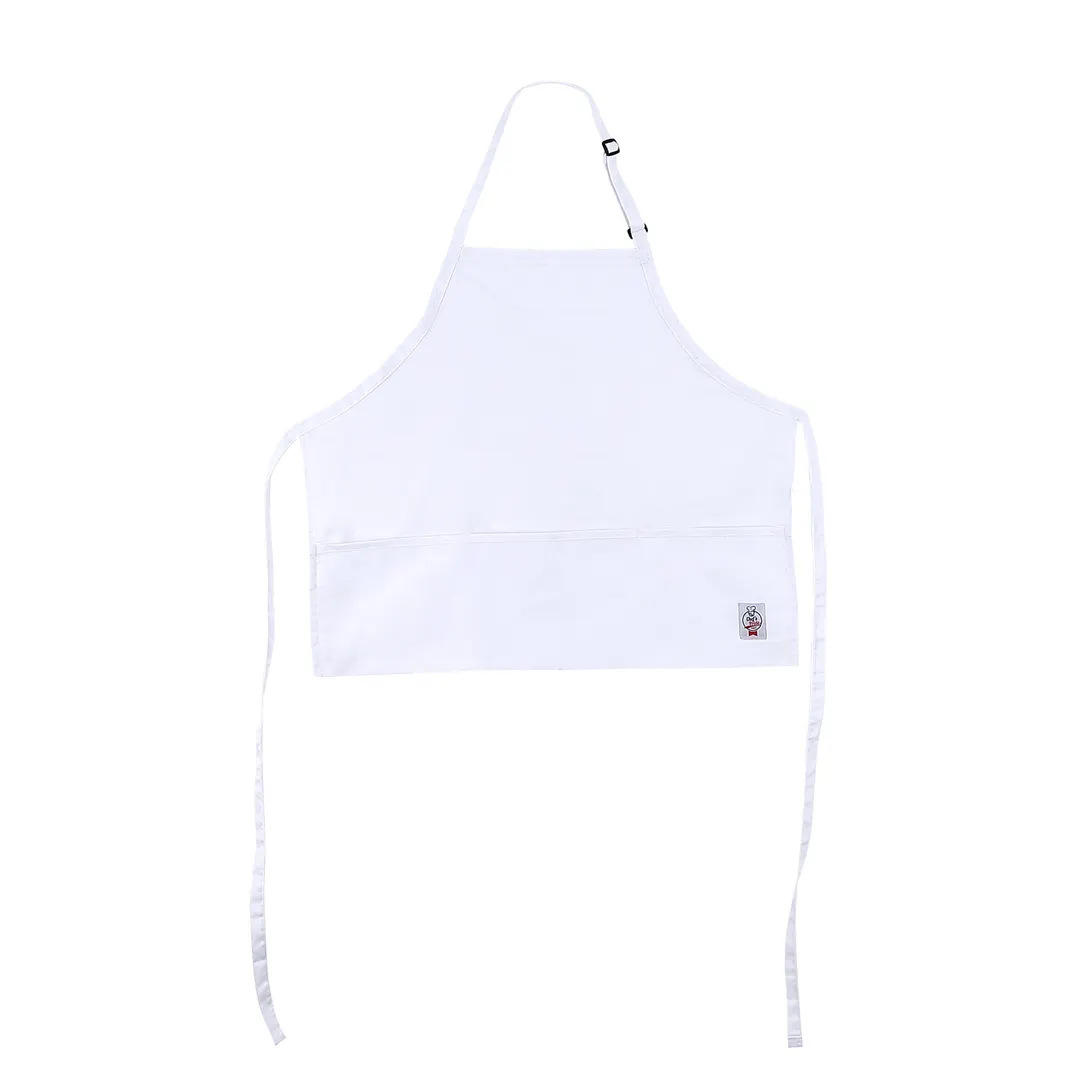 CAC China APBB-3W Chef's Pride Bib Apron, Mid-Length, 3-Pocket, 65/35 Poly/Cotton, White