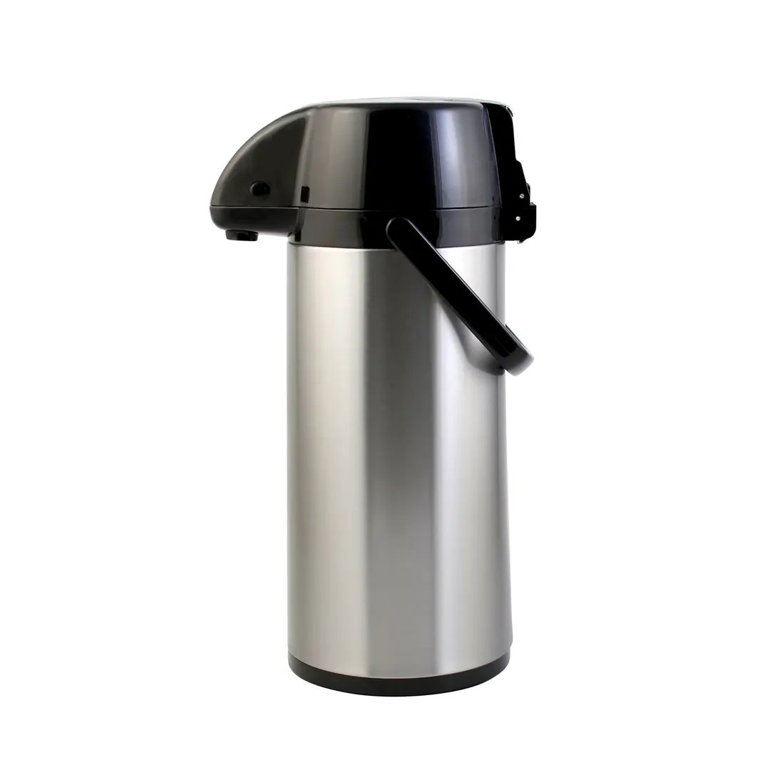 CAC China APGL-22LT Airpot – 2.2 L Glass‑Lined, Lever‑Style, Black Lid, Stainless Steel Double‑Wall