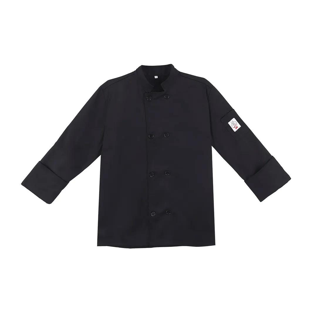 CAC China APJK-1KS Chef's Pride Jacket, Black Small Size, Skull Design, Restaurant Uniform