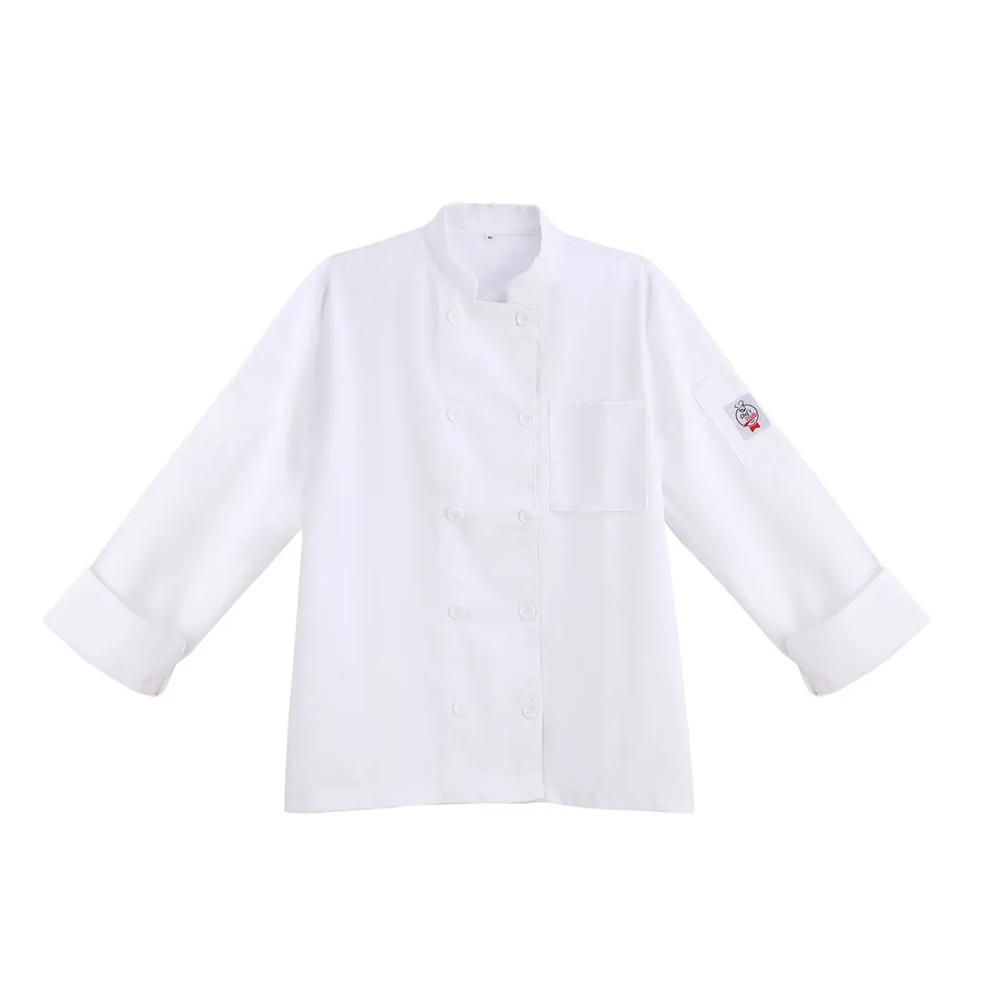 CAC China APJK-2WL Chef's Pride Jacket, White Large, Skull Print Design, Professional Kitchen Uniform