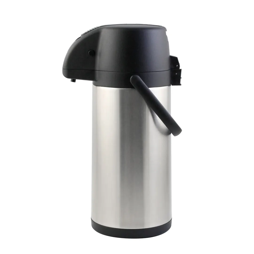 CAC China APSL-30LT Airpot, 3 L, Steel Lined, Lever, Black Lid, Double‑Wall Vacuum