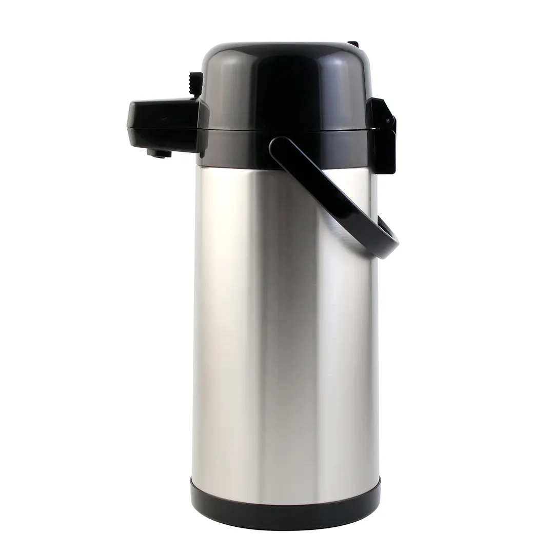 CAC China APSL-30PB Airpot, 3L Steel Lined, Push-Button, Black Lid, Double-Wall Vacuum Insulated