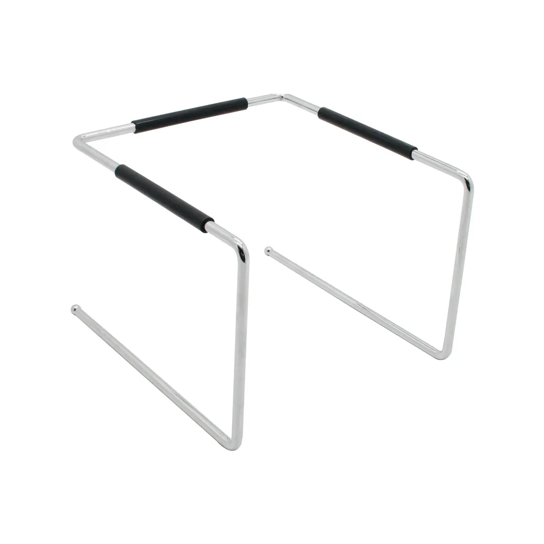 CAC China APZR-987 Pizza Stand, 9" x 8" Base, 7" H, Chrome Plated Steel, Black/Cherry Finish