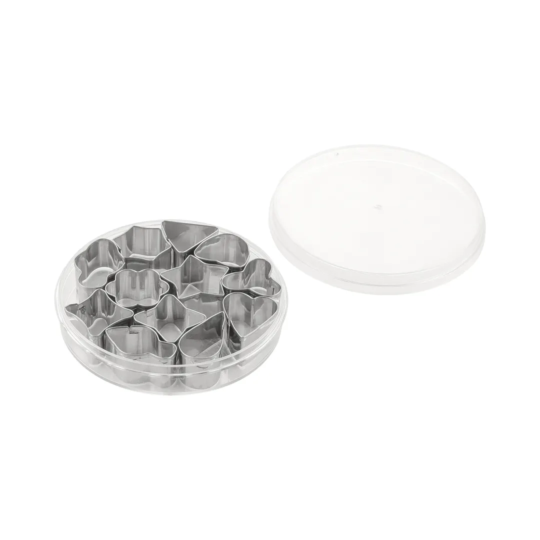 CAC China B11CT-12 Skull Cookie Pastry Cutter Set, 12-Piece Shapes, Stainless Steel Easy Release - Set