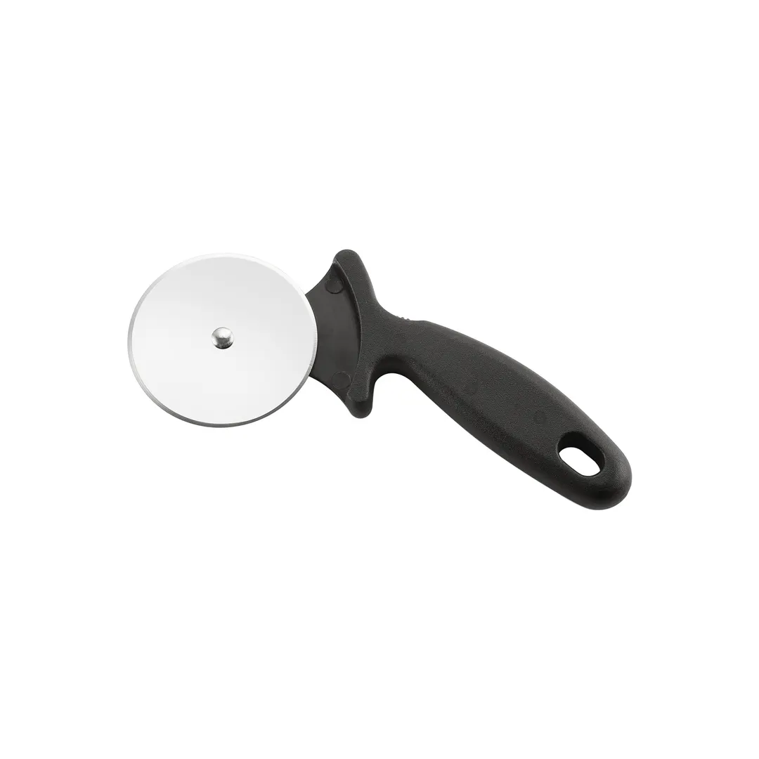 CAC China B15PZ-2K Pizza Cutter, 2-1/2" Diameter, Black Plastic Ergonomic Handle, Stainless Steel Blade