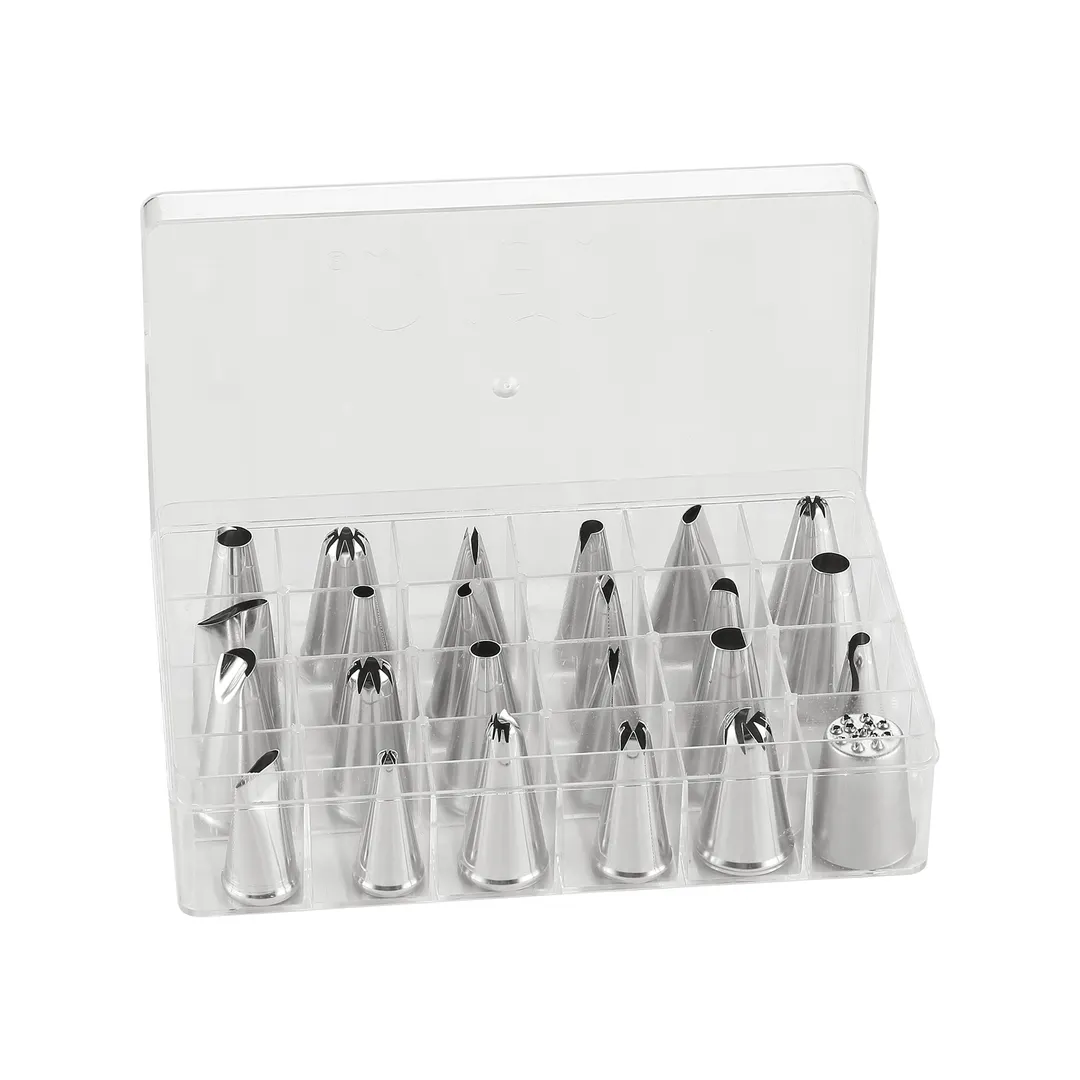 CAC China B7DT-24 Stainless Steel Decorating Tip Set, 24 Pieces/Set