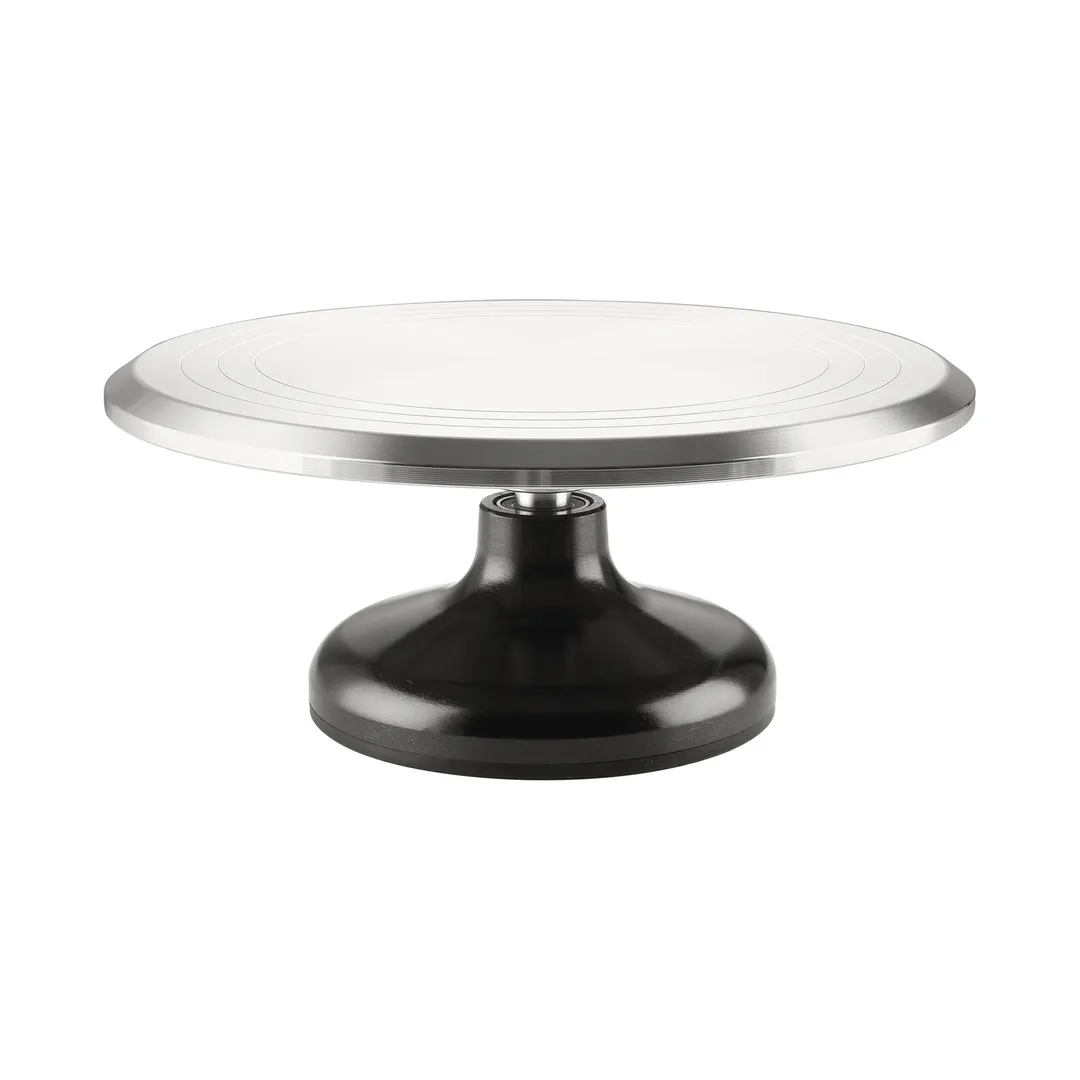 CAC China B9CK-12AL Cake Stand, 12" Diameter Revolving Metal Display Stand for Cakes and Pies - 12"