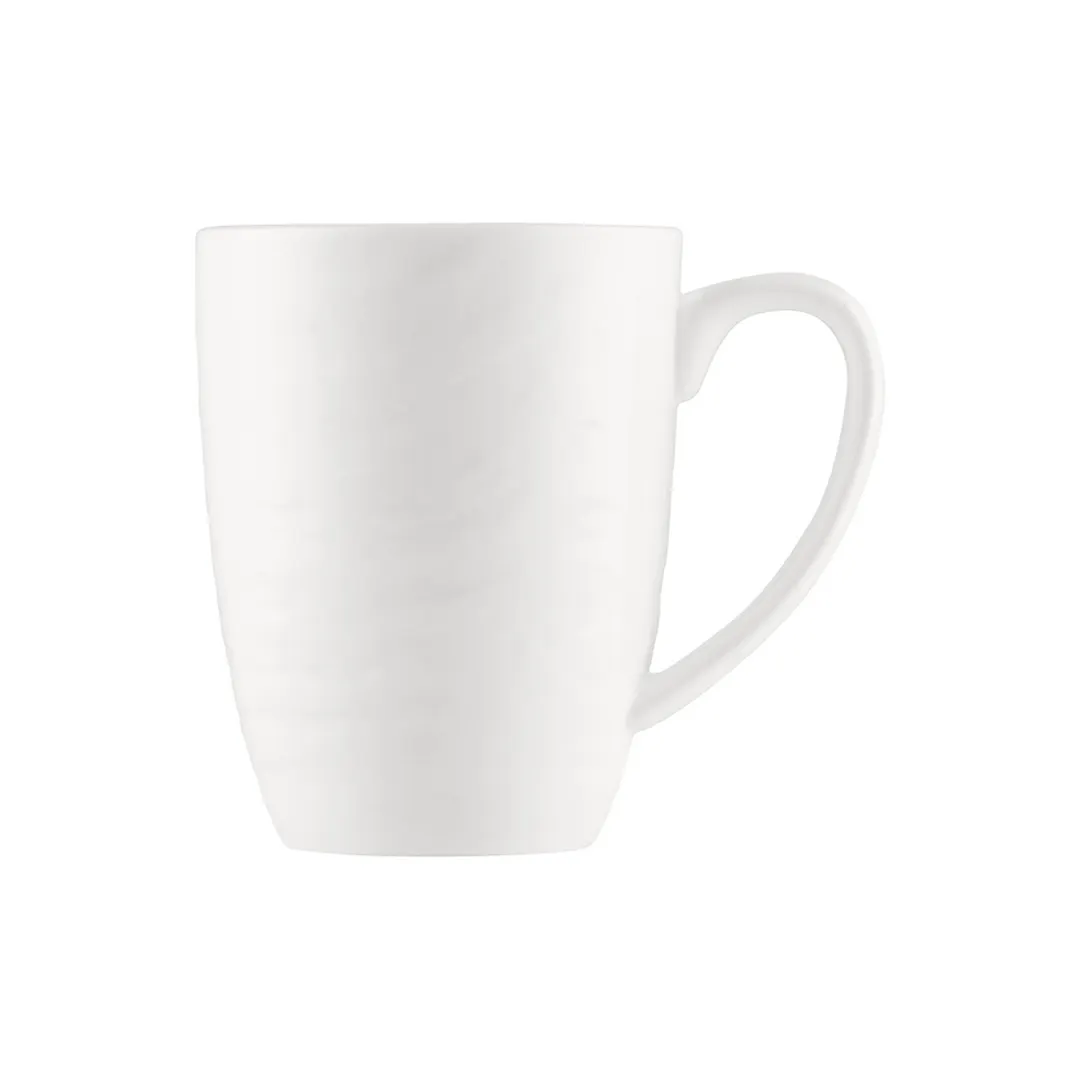 CAC China BHM-17 Bahamas Mug, 11 oz (3" Dia) Round Embossed Porcelain Bone White, 1 Dozen