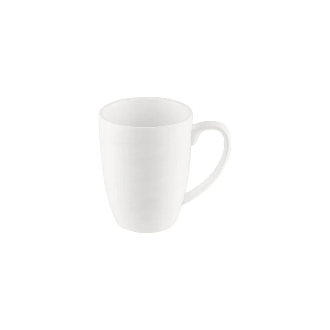CAC China BHM-17 Bahamas Mug, 11 oz (3" Dia) Round Embossed Porcelain Bone White, 1 Dozen