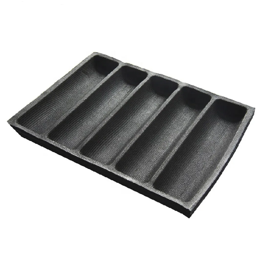 CAC China BMSW-5SC Sub Sandwich Bread Mold, 5 Compartments, 13" x 18", Silicone Non-Stick Loaf Pan