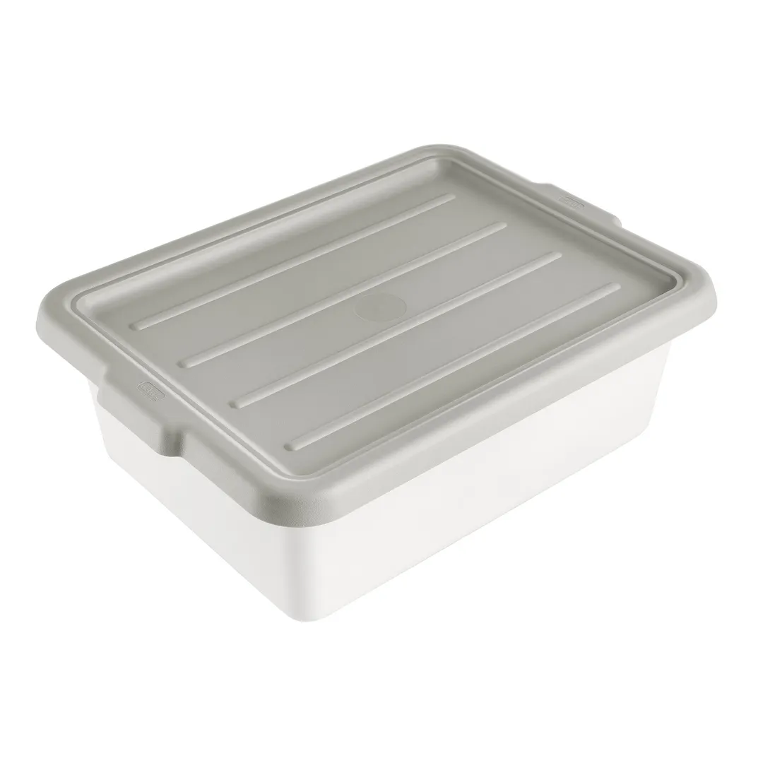 CAC China BTCV-57GY Bus Box Cover, 23-1/4" x 16-7/8" Polypropylene Gray BPA-Free Cover for BTDB Series