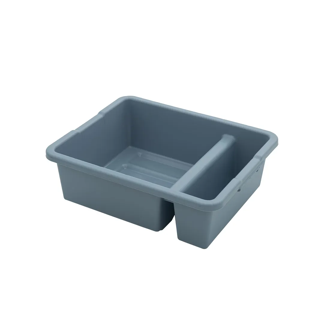 CAC China BTD2-7GRY Bus Box, 21.125" W x 16.75" D x 7" H, Divided, Gray
