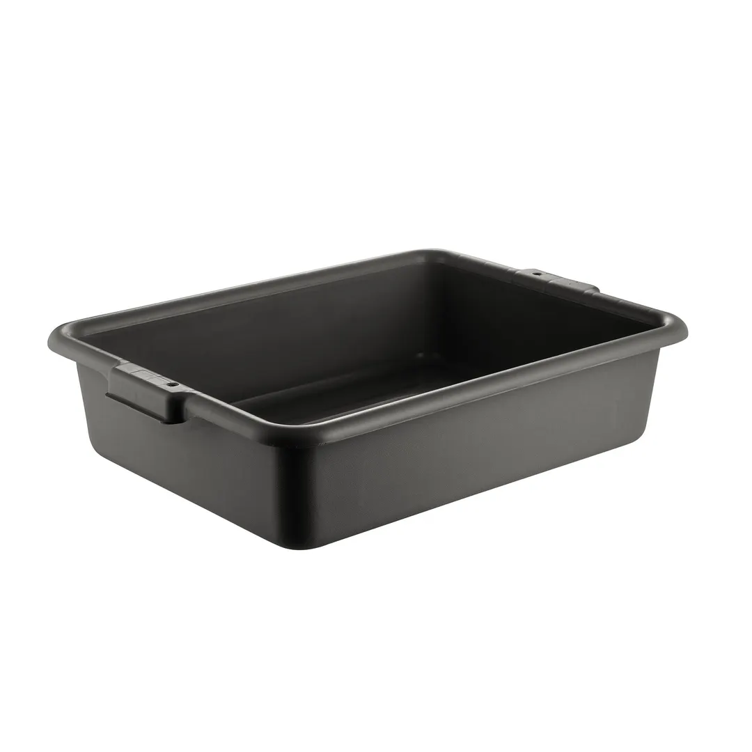 CAC China BTDB-5BK Bus Box, 22"L x 15-3/4"W x 5"H, Polypropylene, Black, BPA Free