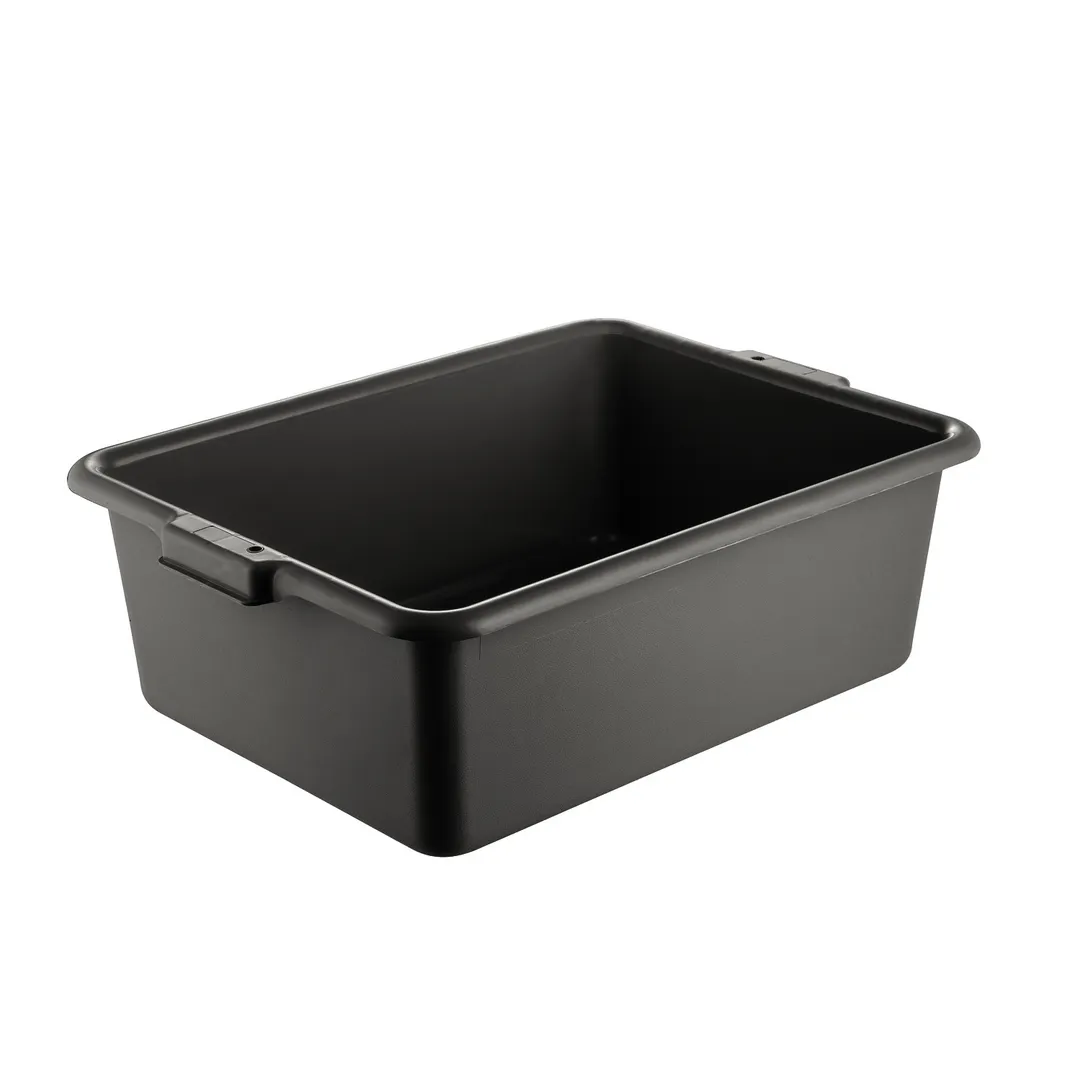 CAC China BTDB-7BK Bus Box, 22"L x 15.75"W x 7"H, 1-Compartment Polypropylene Black BPA-Free Storage Tub