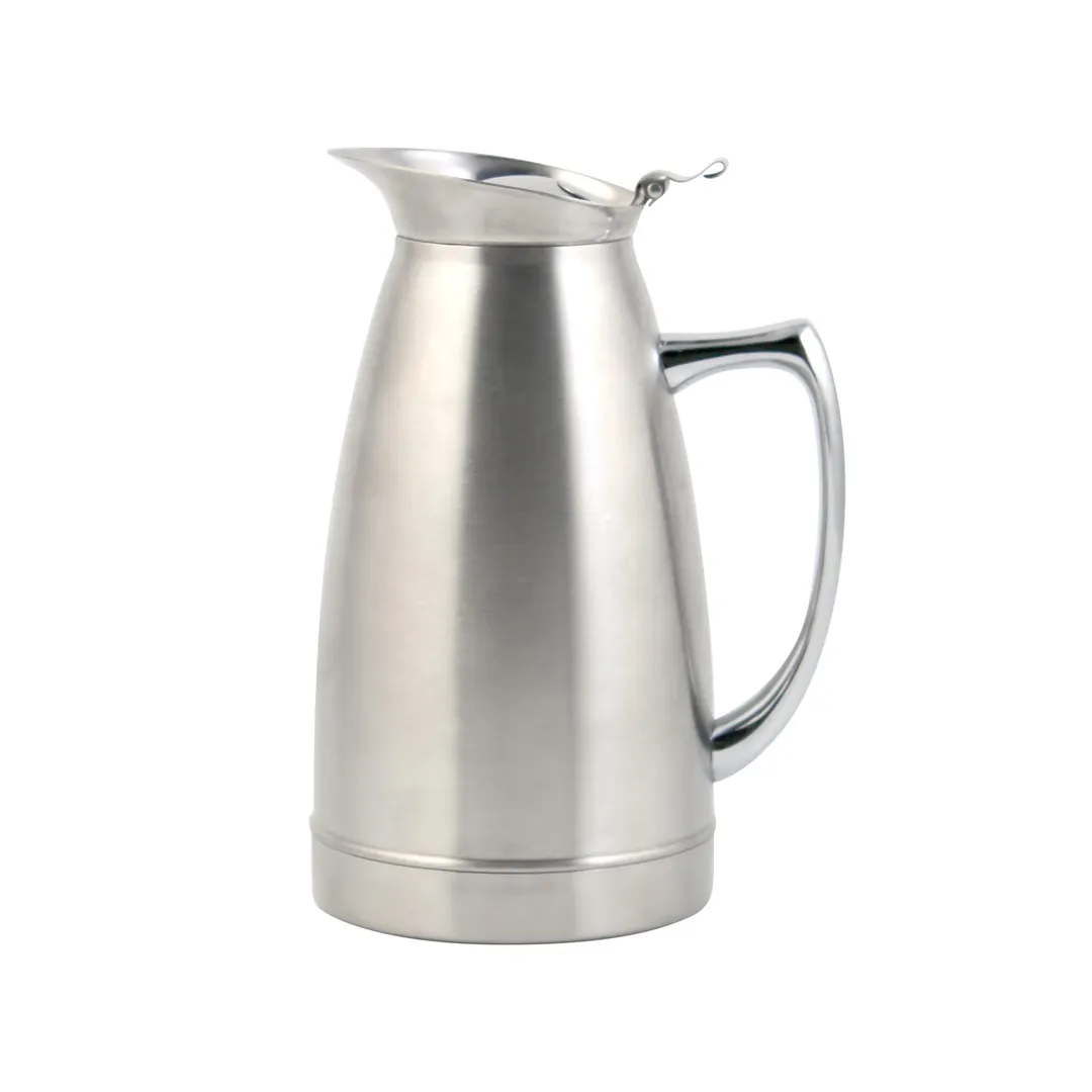 CAC China BVDW-20 Coffee Server, 20oz., Double-Wall Insulation, Stainless Steel, Satin Finish