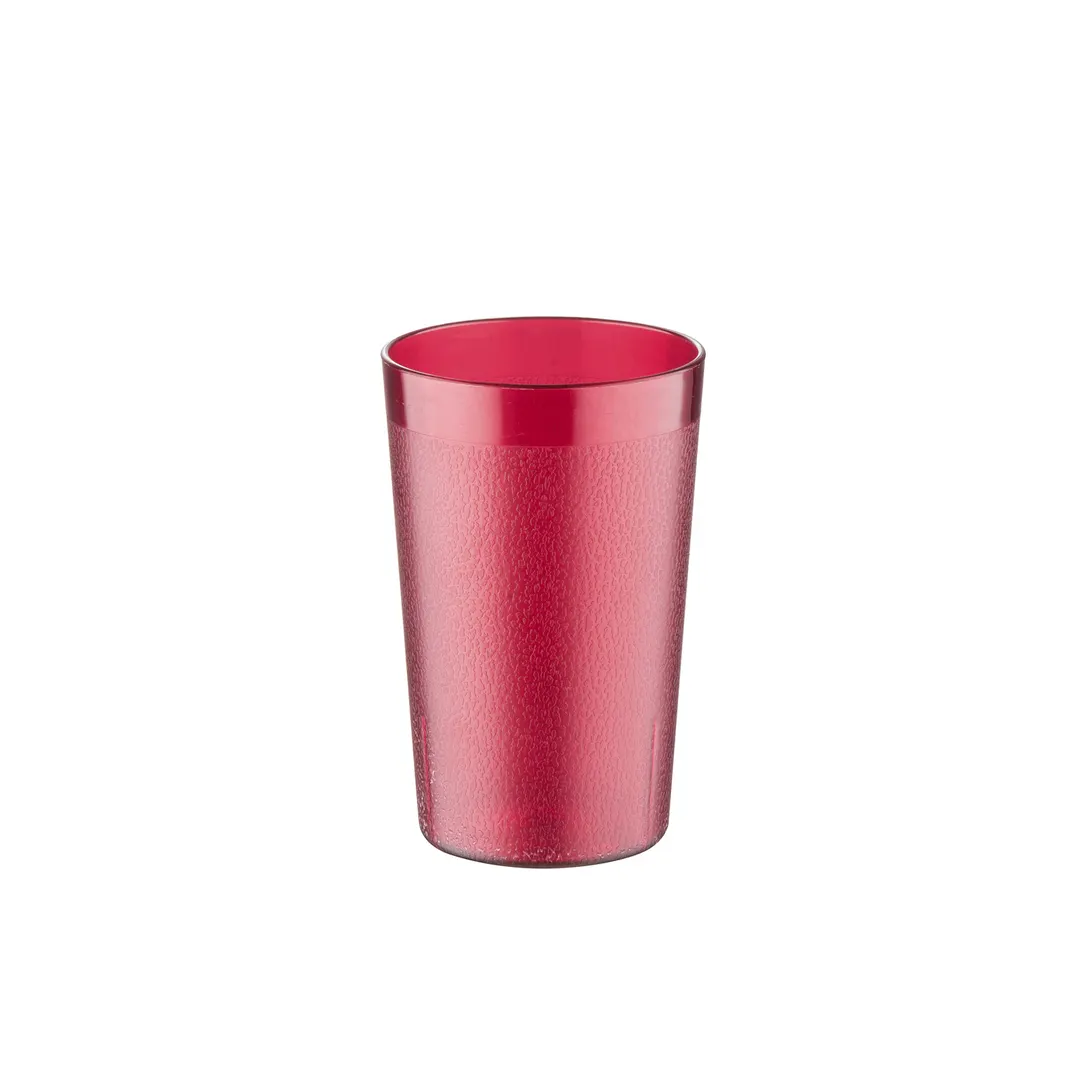 CAC China BVPT-10RD - 10 oz Red Pebbled SAN Tumbler, Stackable, Dishwasher Safe - 1 Dozen