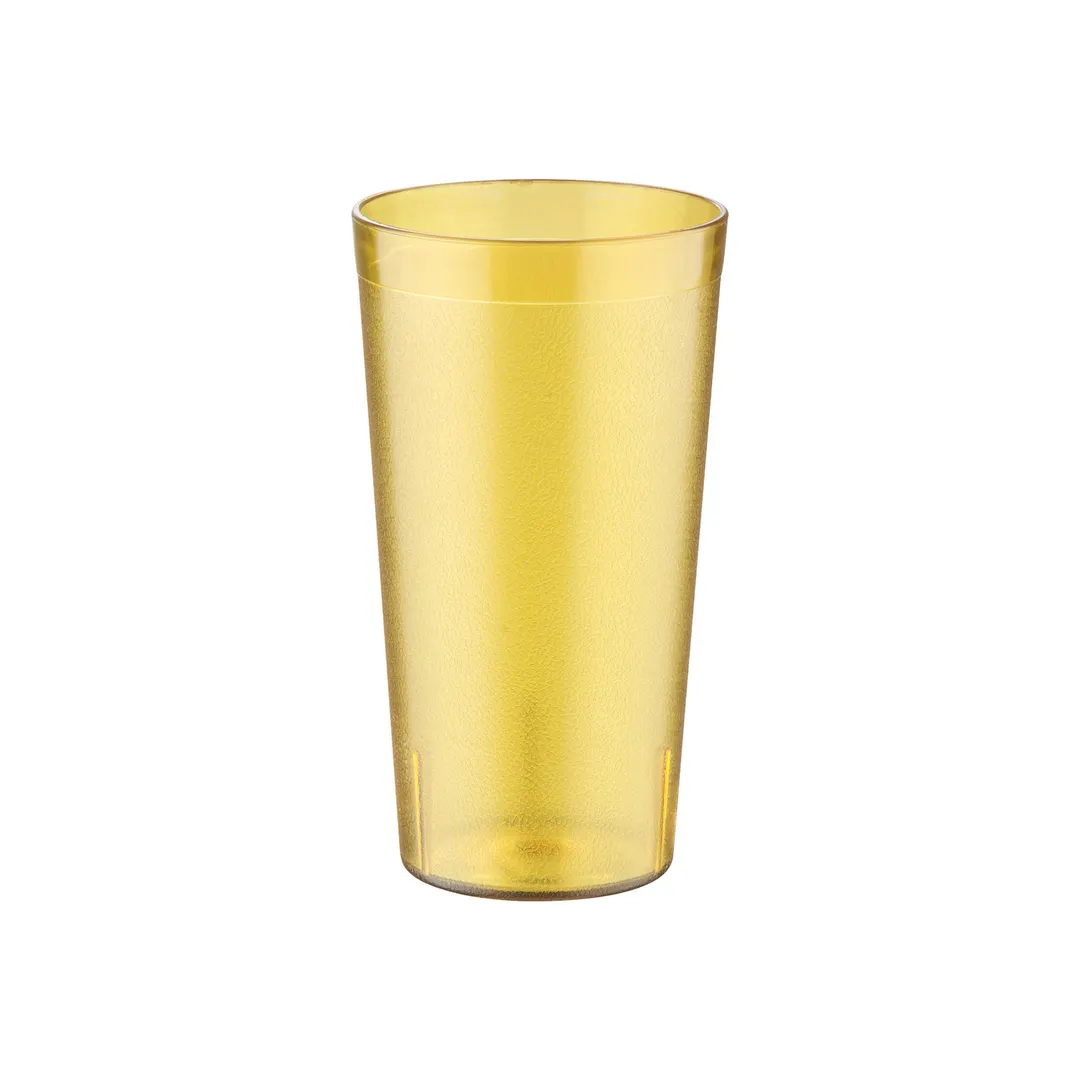 CAC China BVPT-12AM 12 oz Amber SAN Plastic Tumbler, Break‑Resistant, Lugs - 1 Dozen