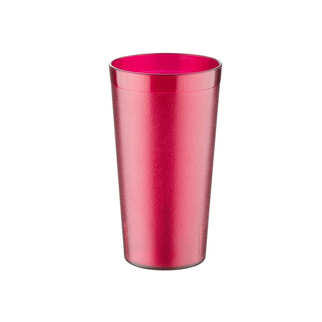 CAC China BVPT-12RD - 12 Oz Red Pebbled SAN Plastic Tumbler, Dishwasher Safe - 1 Dozen
