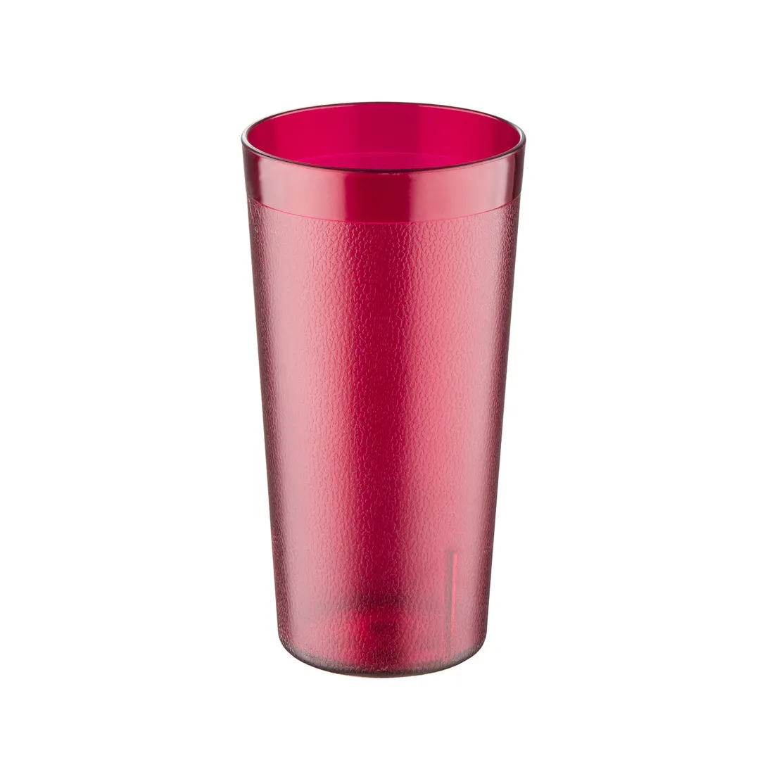CAC China BVPT-20RD 20 oz Red Pebbled SAN Plastic Tumbler, Dishwasher Safe - 1 Dozen