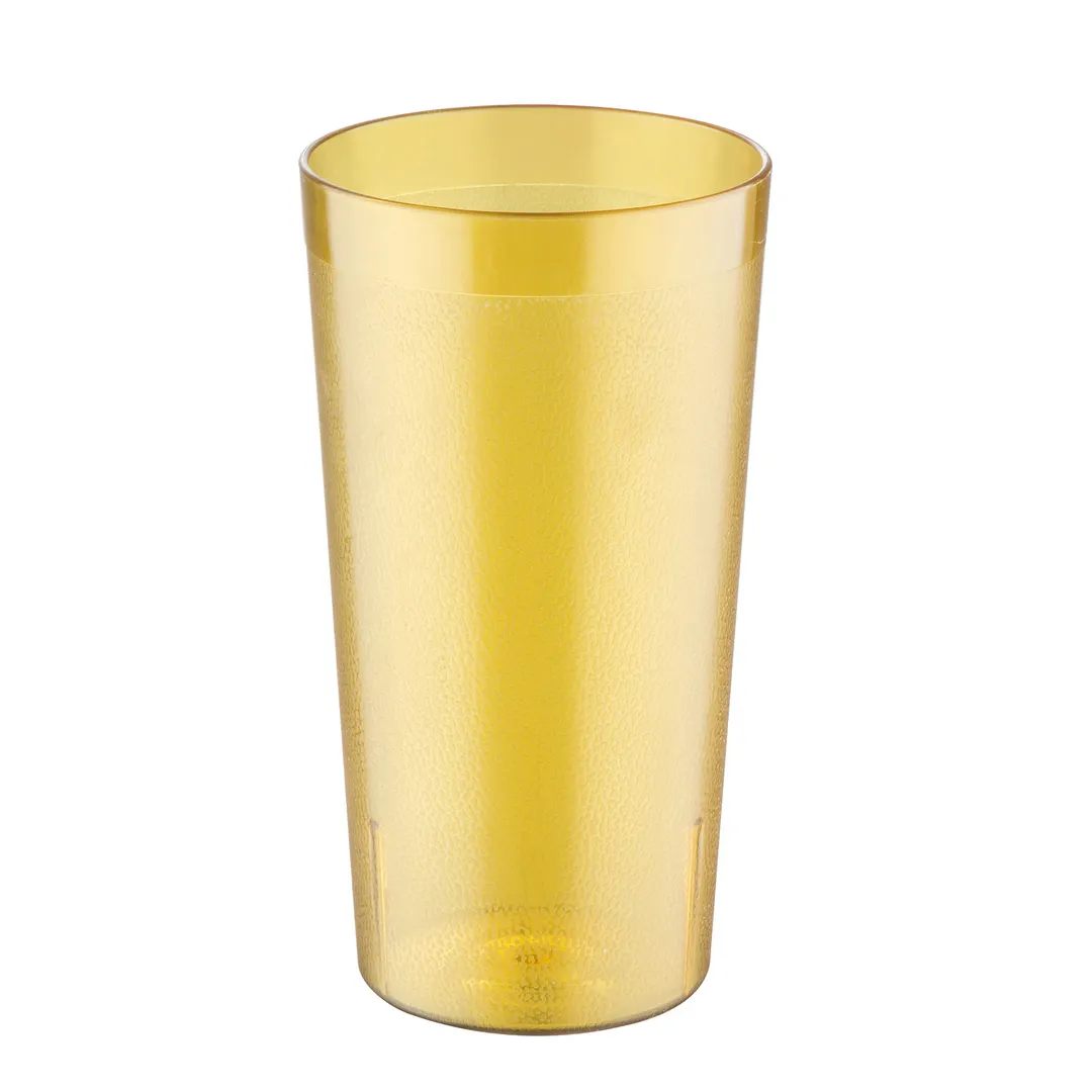 CAC China BVPT-32AM 32 oz Amber SAN Tumbler, 1 Qt Capacity, Break‑Resistant Lugs - 1 Dozen
