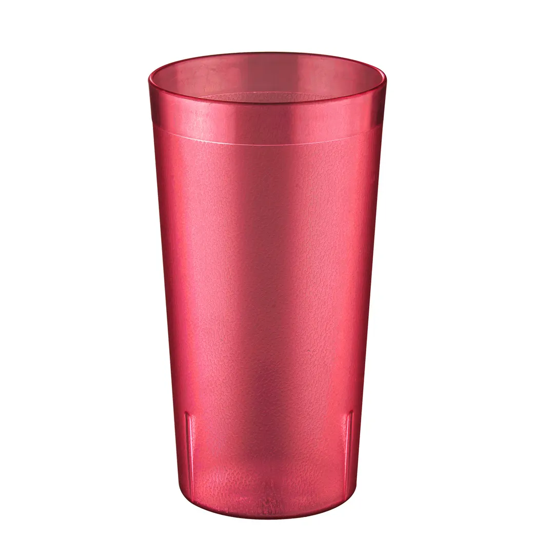 CAC China BVPT-32RD 32 oz Red Pebbled SAN Plastic Tumbler Stackable Break‑Resistant - 1 Dozen