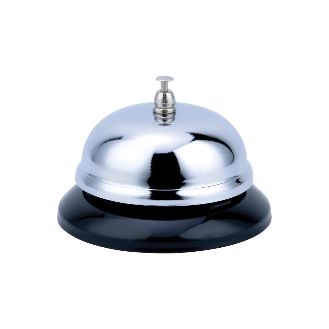 CAC China CABL-3 Call Bell, 3-1/2" dia., Round, Plastic Base, Chrome-Plated
