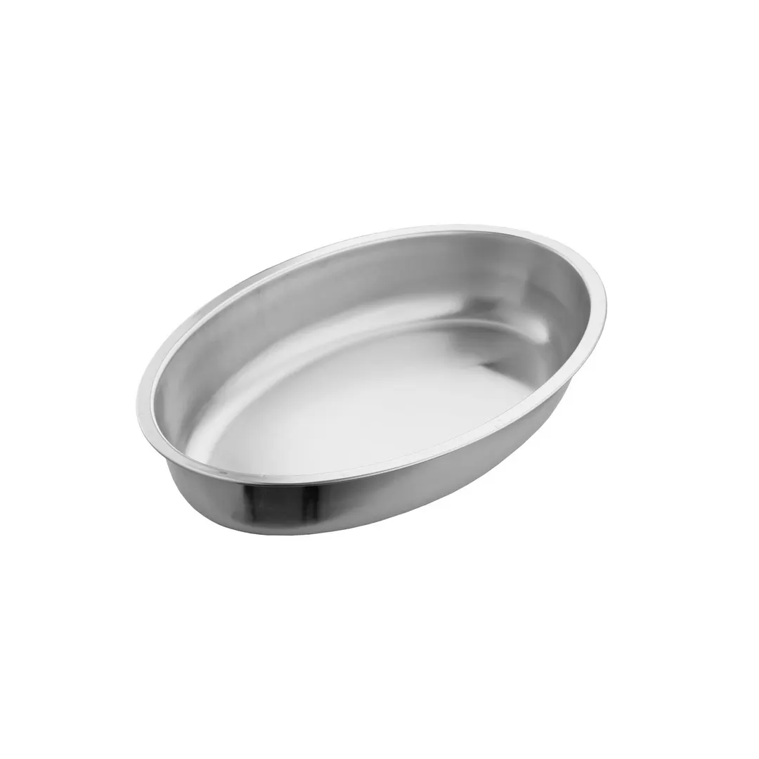 CAC China CAFR-205WP Luminous Oval Water Pan for CAFR-205 Chafing Dish, Stainless Steel