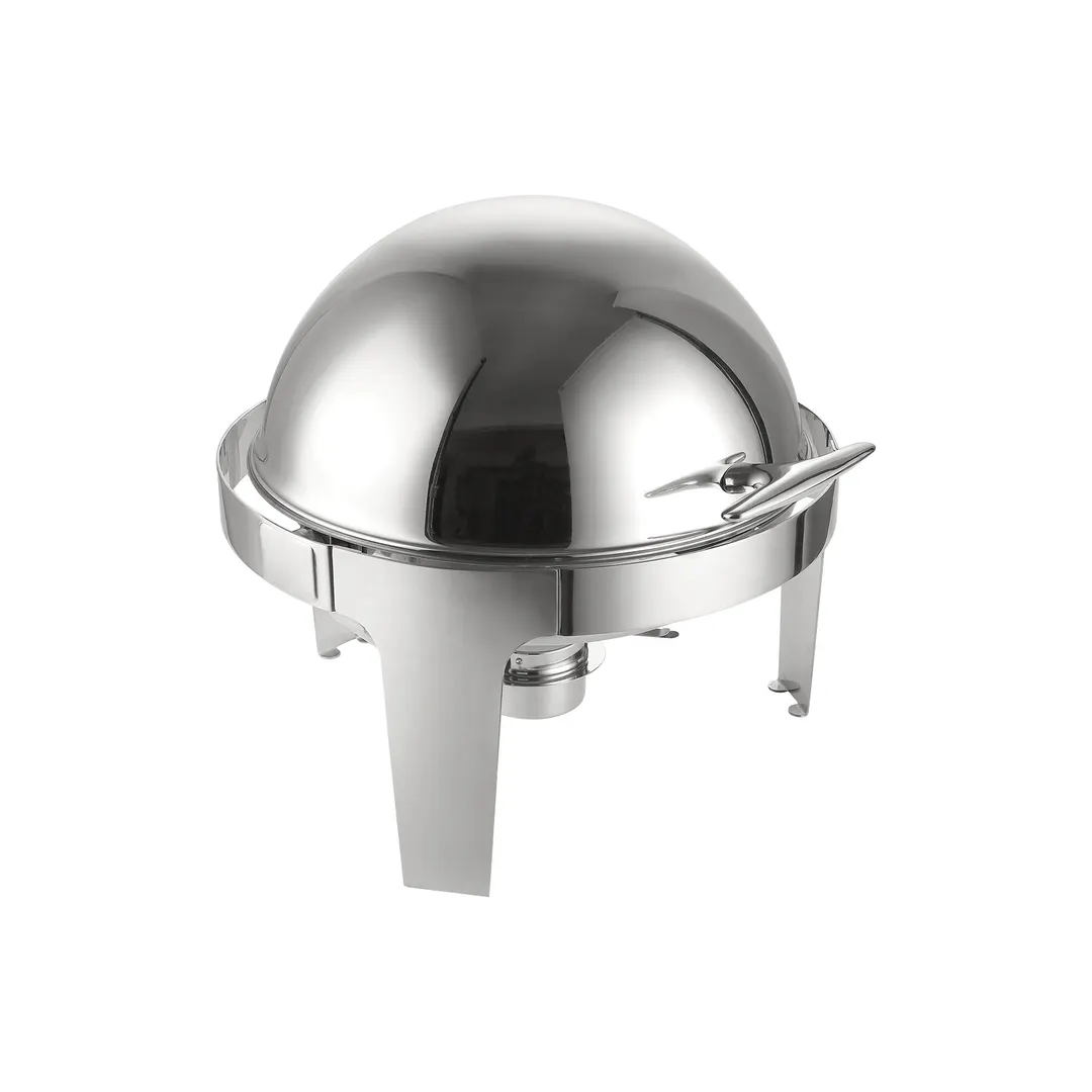 CAC China CAFR-503 Atlantis Chafing Dish, 6 qt., Round, Stainless Steel - Set