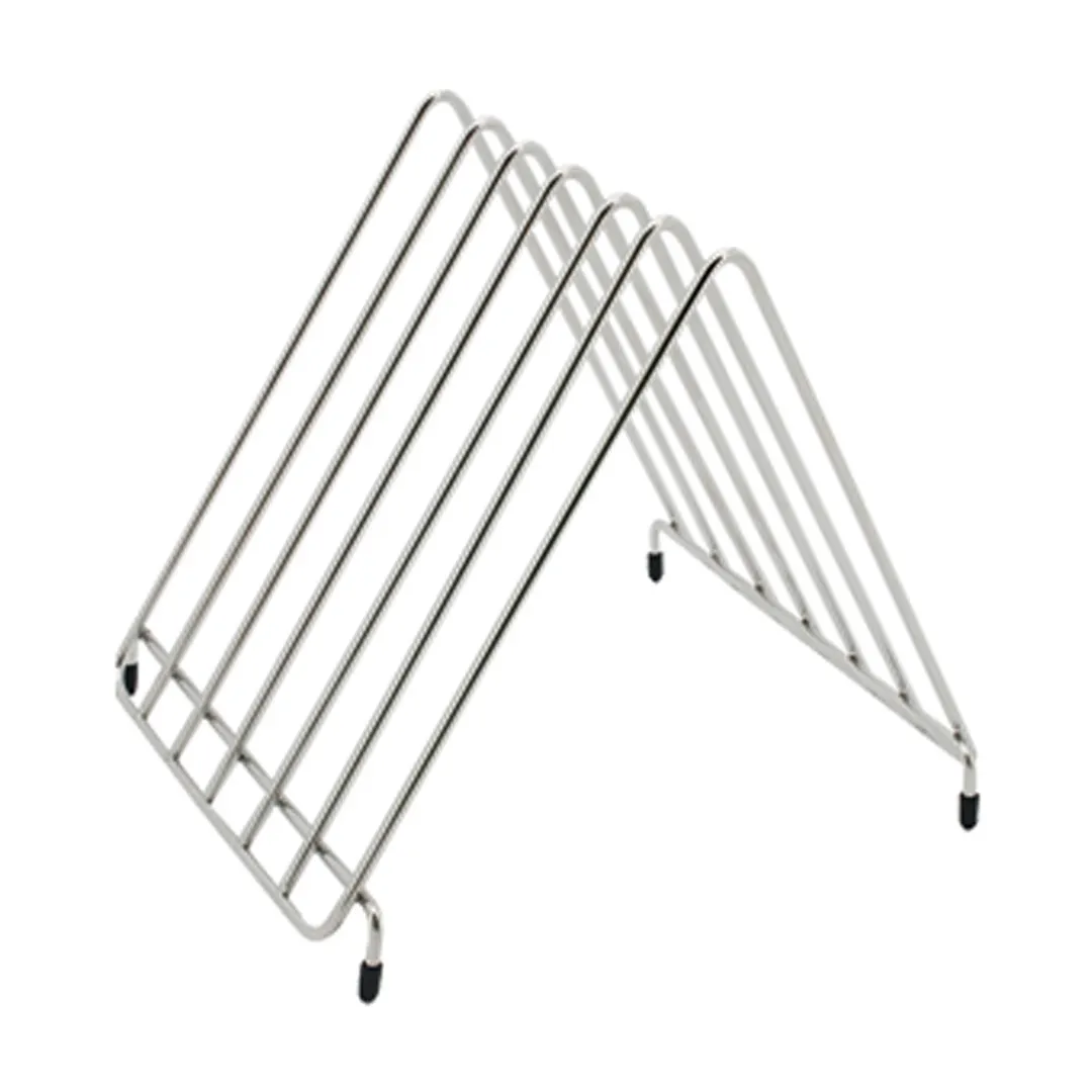 CAC China CBRK-6S Cutting Board Rack, 6-Slot, Steel, Chrome, Holds 1" Thick Boards
