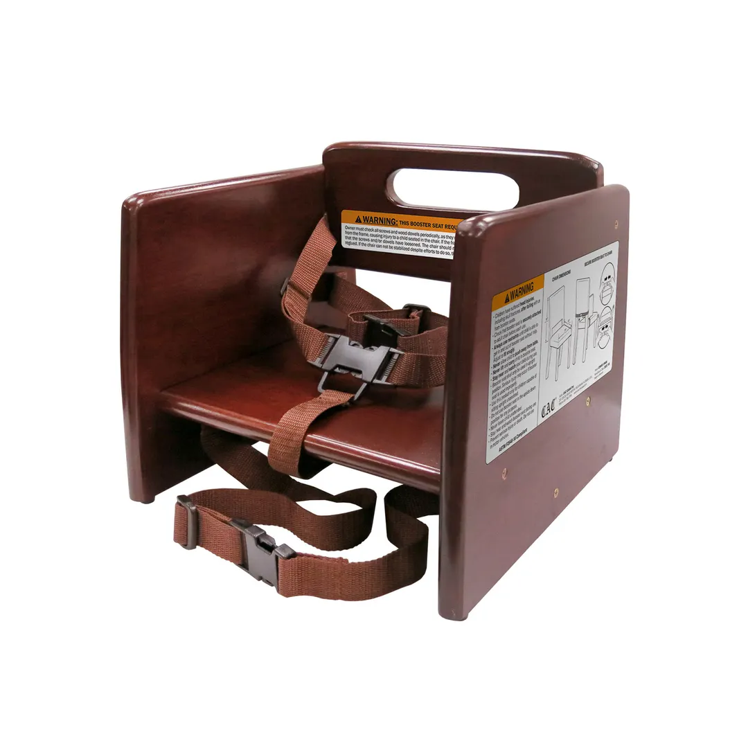 CAC China CHWB-11MAH Wooden Restaurant Booster Seat, 10-7/8"H, Mahogany Finish
